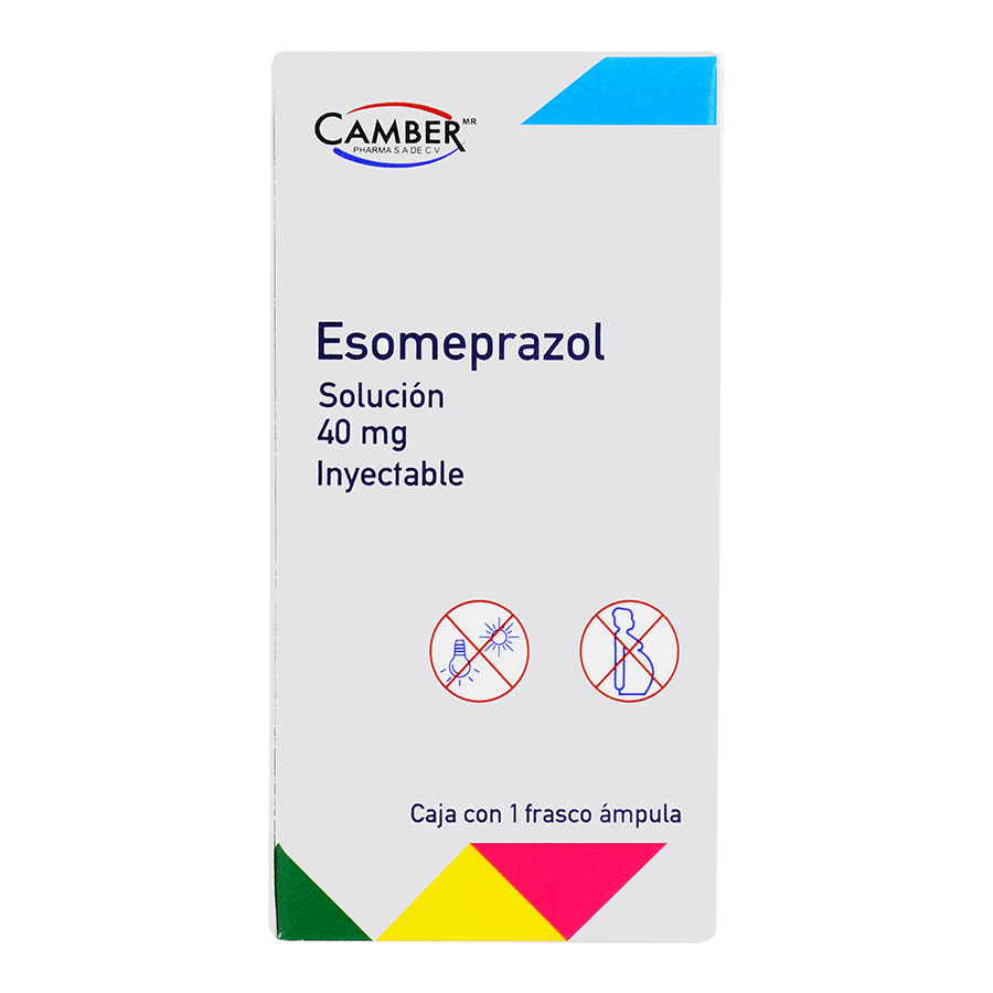 ESOMEPRAZOL (Camber) Sol. Iny. c/1 FCO. AMP. 40 MG/5 ML.