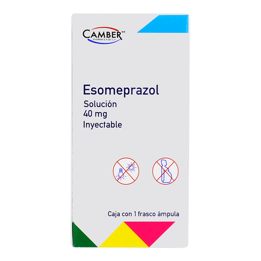 ESOMEPRAZOL (Camber) Sol. Iny. c/1 FCO. AMP. 40 MG/5 ML.