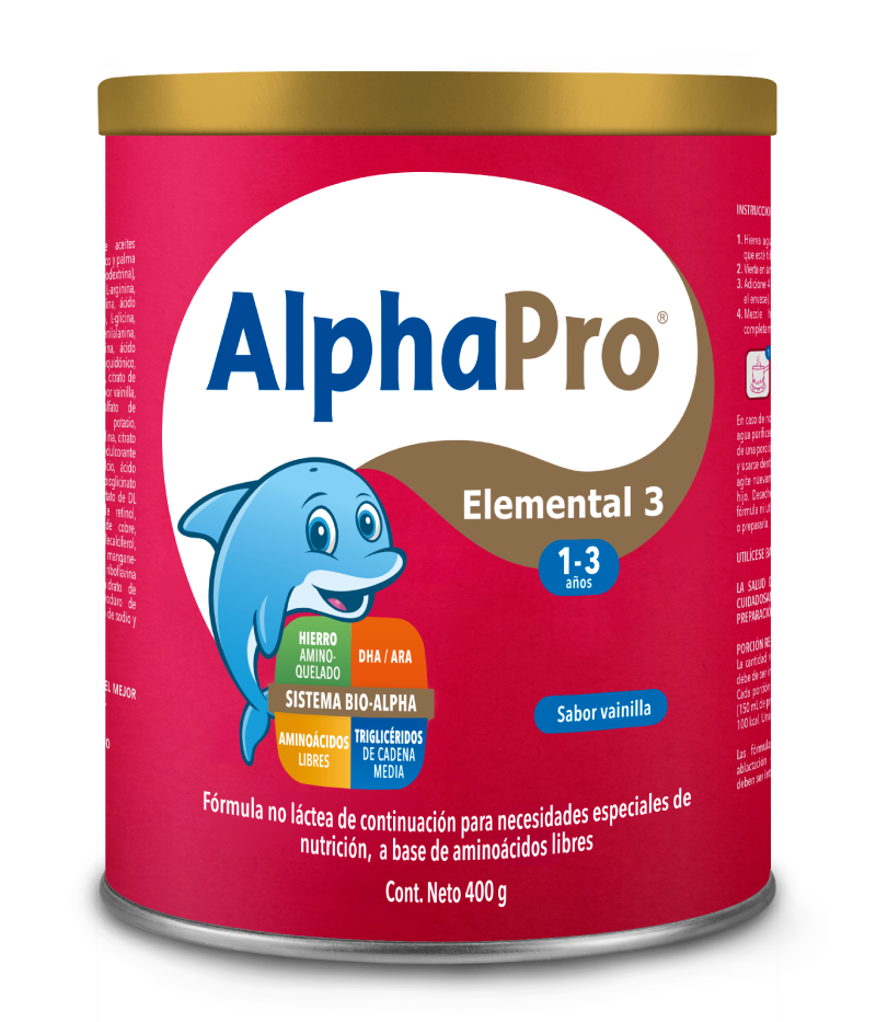 ALPHAPRO ELEMENTAL 3 (1-3 Años) LECHE en POLVO Lata c/400 G.