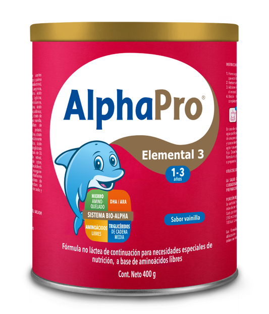 ALPHAPRO ELEMENTAL 3 (1-3 Años) LECHE en POLVO Lata c/400 G.