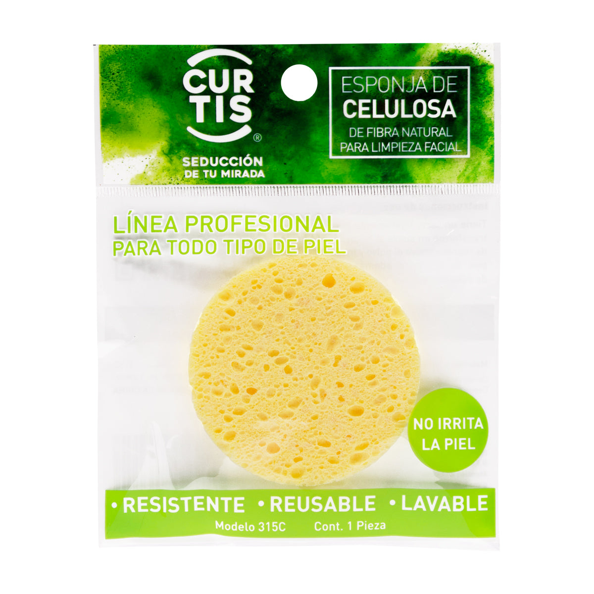 ESPONJA FACIAL de CELULOSA (Curtis) Mod. 315C Bolsa c/1 Pza.