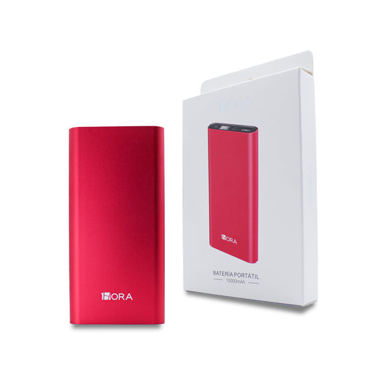 BATERÍA PORTÁTIL 10000mAh Mod. GAR130 Col. Rojo Cja. c/1 Pza.