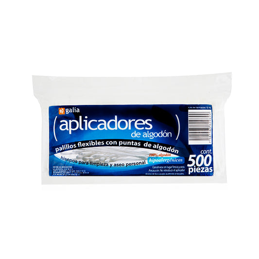 APLICADORES DE ALGODÓN (Galia) Bolsa c/500 Pzs.