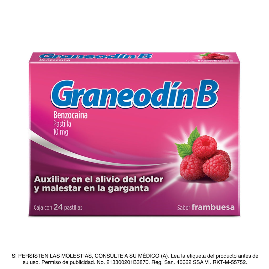 GRANEODÍN B c/24 PASTILLAS Sab. Frambuesa 10 MG.