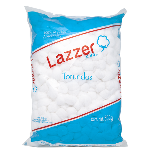 TORUNDAS de ALGODÓN ABSORBENTE (Lazzer Care) Bolsa c/500 G.