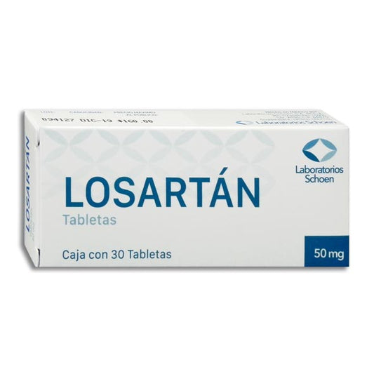 LOSARTÁN (Schoen) c/30 TABS. 50 MG.