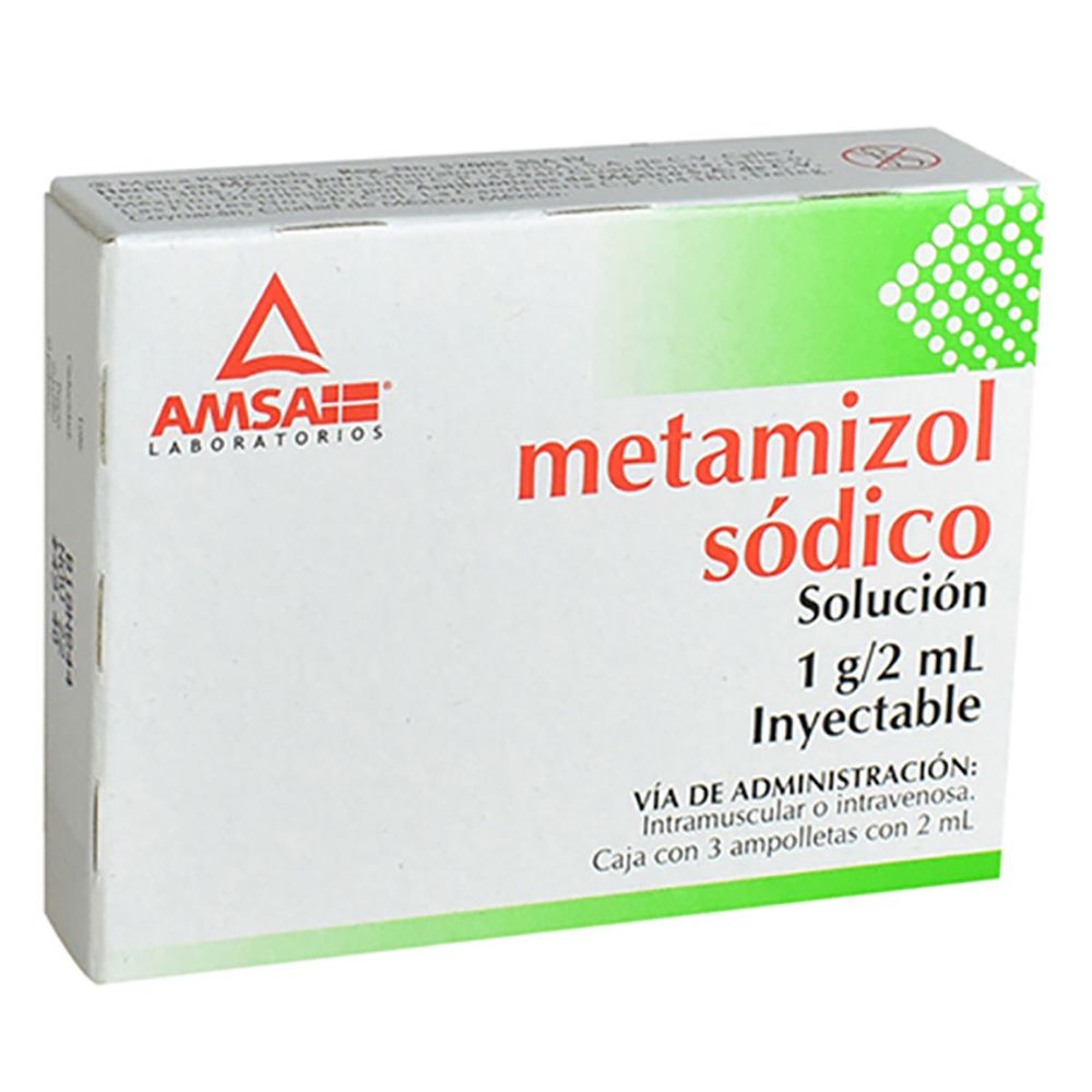 METAMIZOL SÓDICO (Amsa) Sol. Iny. c/3 AMPTAS. 1 G/2 ML.