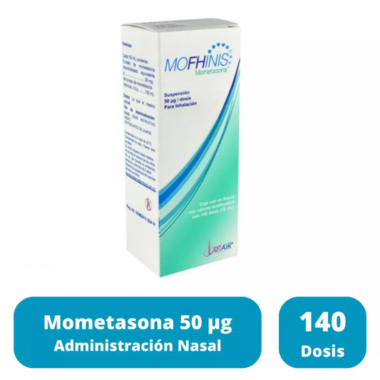 MOFHINIS SUSP. p/INHALACIÓN NASAL Fco. 18 ML. c/140 Dosis 50 MCG.