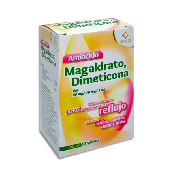 MAGALDRATO/DIMETICONA GEL (Avivia) c/10 Sobres 10 ML. 80-10 MG/1 ML.