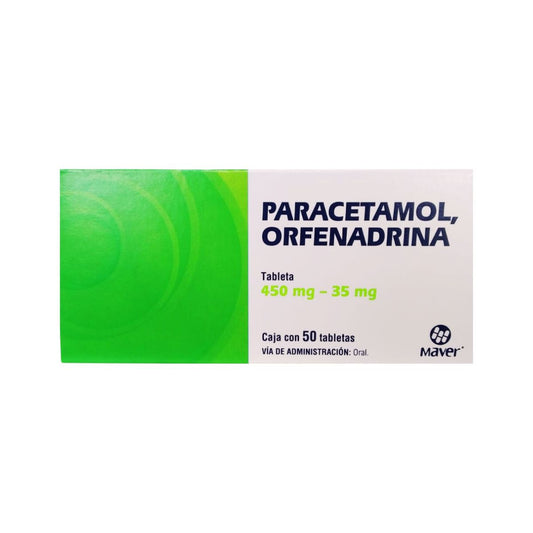 PARACETAMOL/ORFENADRINA (Maver) c/50 TABS. 450/35 MG.