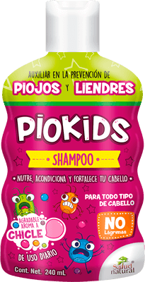 PIOKIDS SHAMPOO c/Aroma a chicle 240 ML.