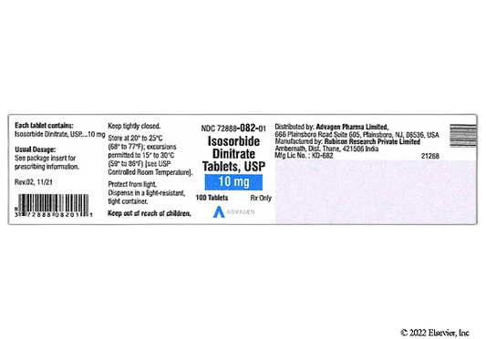 ISOSORBIDA (Randall) c/20 TABS. 10 MG.