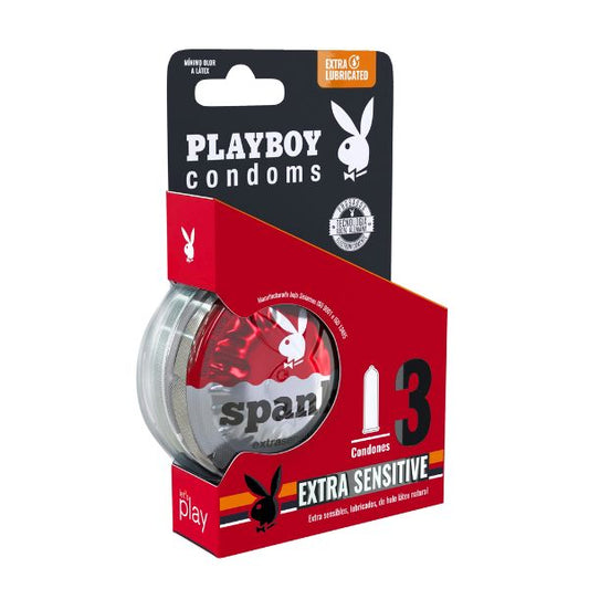 PLAYBOY EXTRA SENSITIVE Blister c/3 CONDONES.