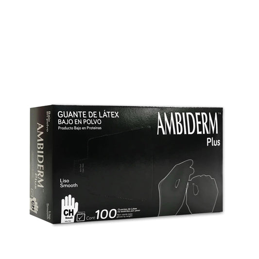 AMBIDERM Plus GUANTE LTX EXPLORACIÓN NEGRO No Estéril GDE. c/100 Pzs.