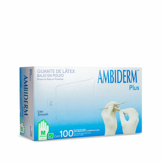 AMBIDERM Plus GUANTE LTX EXPLORACIÓN VERDE No Estéril GDE. c/100 Pzs.