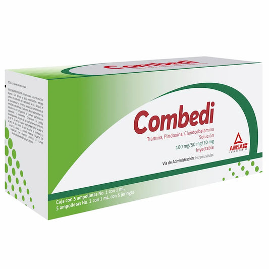 COMBEDI Sol. Iny. c/10 AMPTAS. (1-2) 100-50-10 MG/2 ML. y 5 Jeringas.