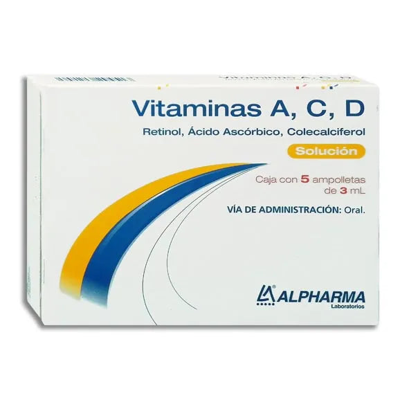 RETINOL/ÁCIDO ASCÓRBICO/COLECALCIFEROL (Alpharma) Sol. Oral c/5 AMPTAS. 3 ML.