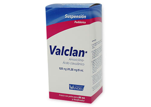 VALCLAN SUSP. Pedi·trica Fco. 60 ML. 125-31.25 MG/5 ML.