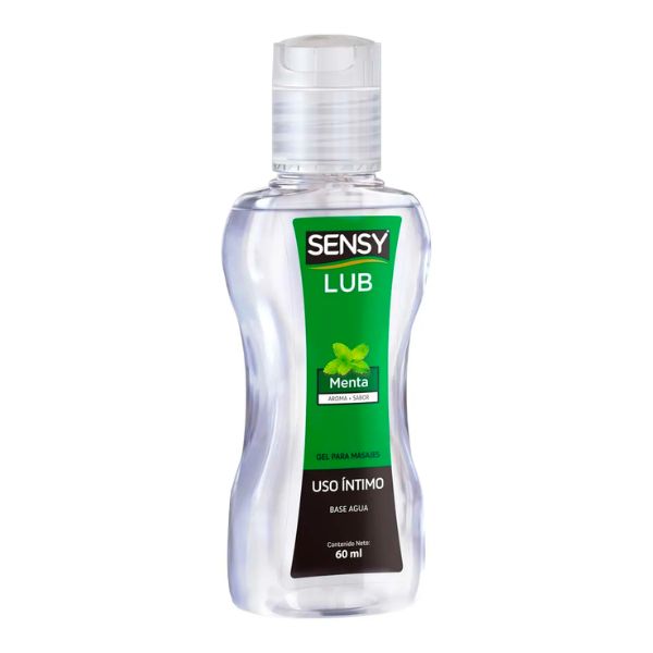 SENSY LUB GEL Sabor y Aroma MENTA Fco. 60 ML.