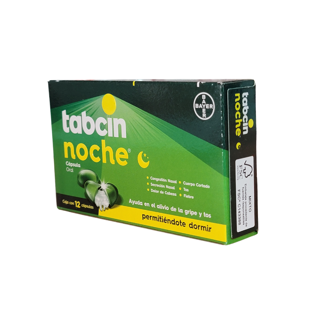 TABCIN NOCHE c/12 CAPS. 250/5.10/10/6.25 MG