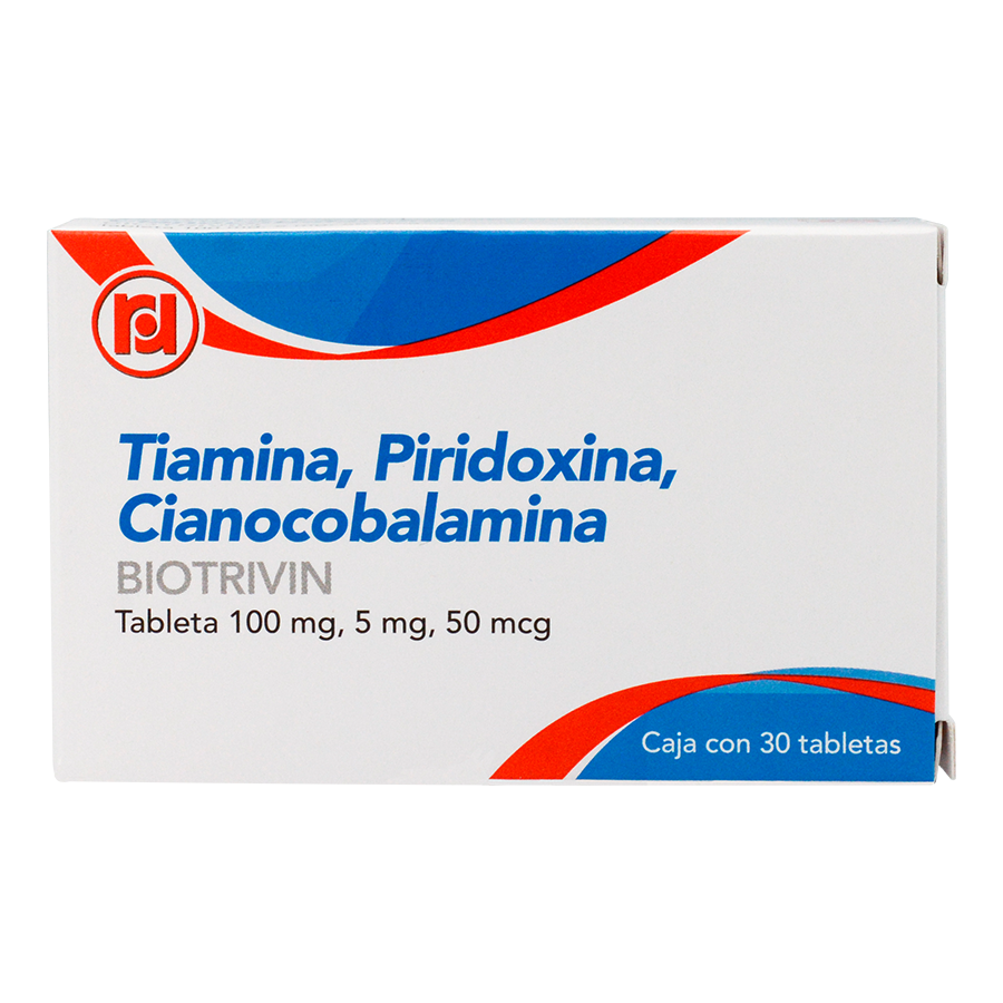 TIAMINA/PIRIDOXINA/CIANOCOBALAMINA (Randall) c/30 TABS. 100/5/0.05 MG.