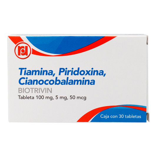 TIAMINA/PIRIDOXINA/CIANOCOBALAMINA (Randall) c/30 TABS. 100/5/0.05 MG.