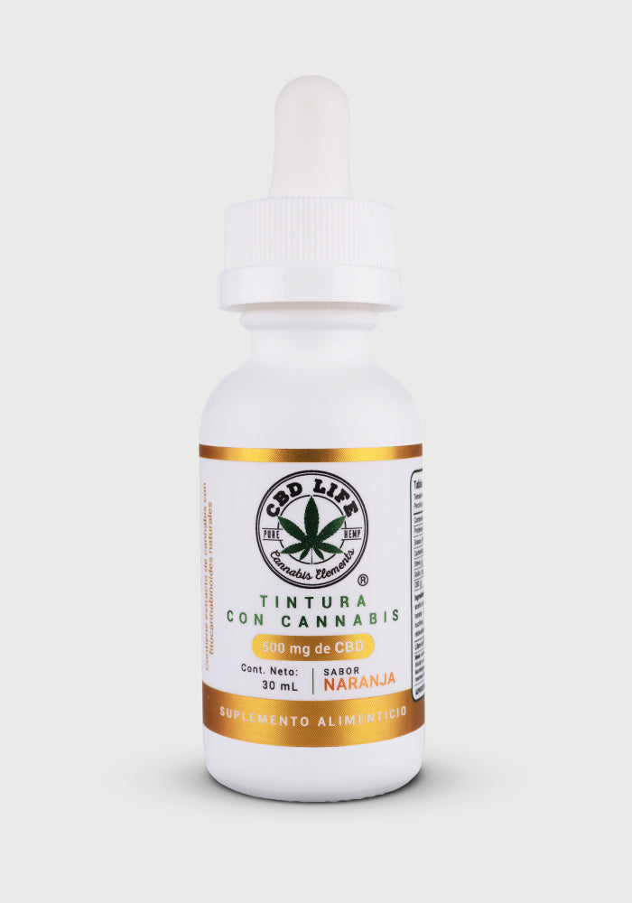 CBD LIFE TINTURA CON CANNABIS SOL. GOTAS Sabor Naranja 30 ML. 500 MG.