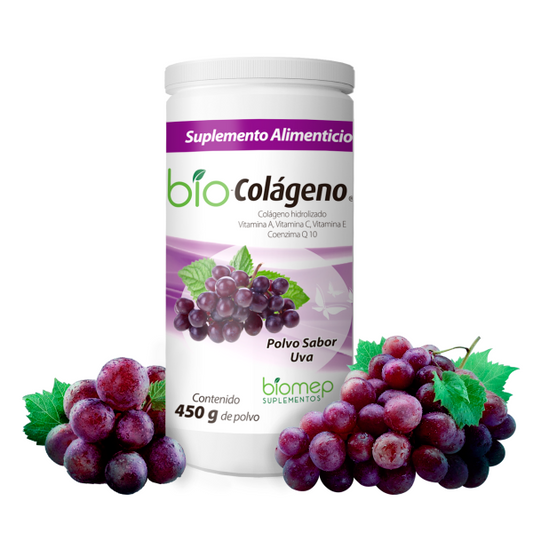 BIO-COLÁGENO POLVO Sabor Uva BOTE c/450 G.