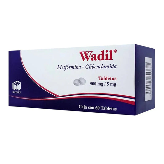 WADIL c/60 TABS. 500/5 MG.