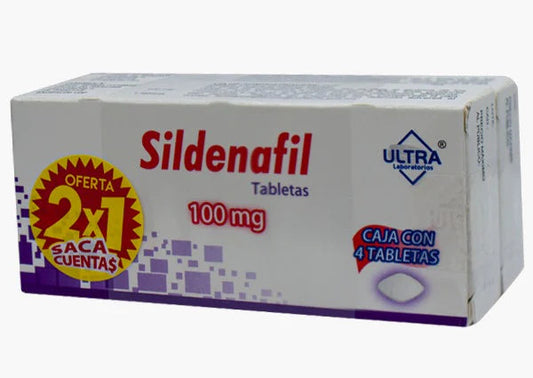 SILDENAFIL (Ultra) c/4 TABS. 100 MG (Oferta 2x1)