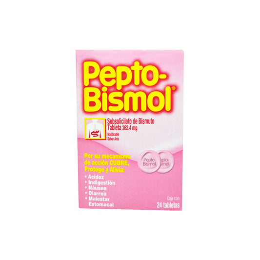 PEPTO-BISMOL Sabor Anís c/24 TABS. Masticables 262.4 MG.