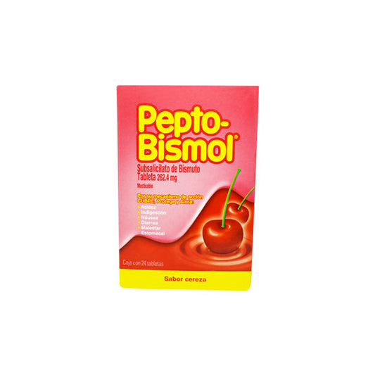 PEPTO-BISMOL Sabor Cereza c/24 TABS. Masticables 262.4 MG.