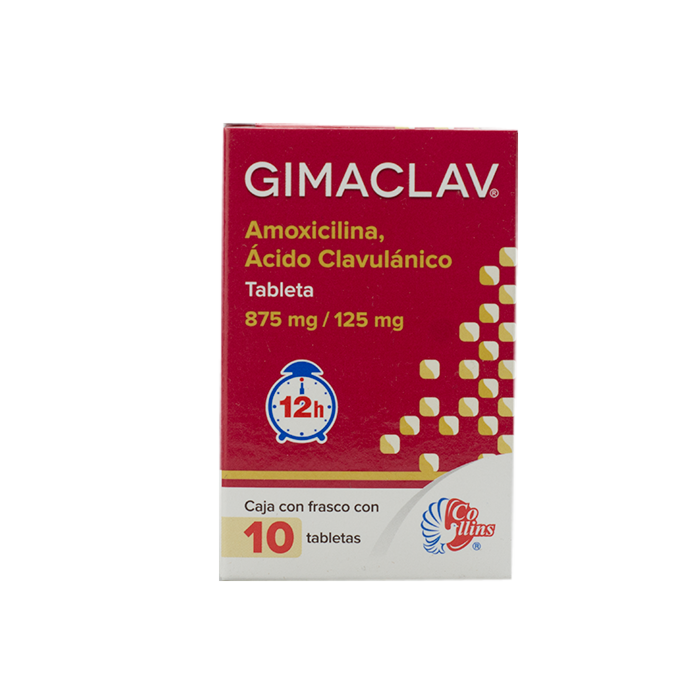 GIMACLAV 12h c/10 TABS. 875/125 MG.