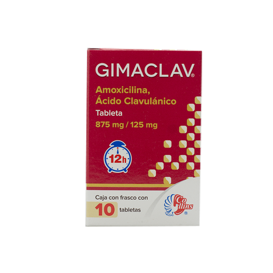 GIMACLAV 12h c/10 TABS. 875/125 MG.