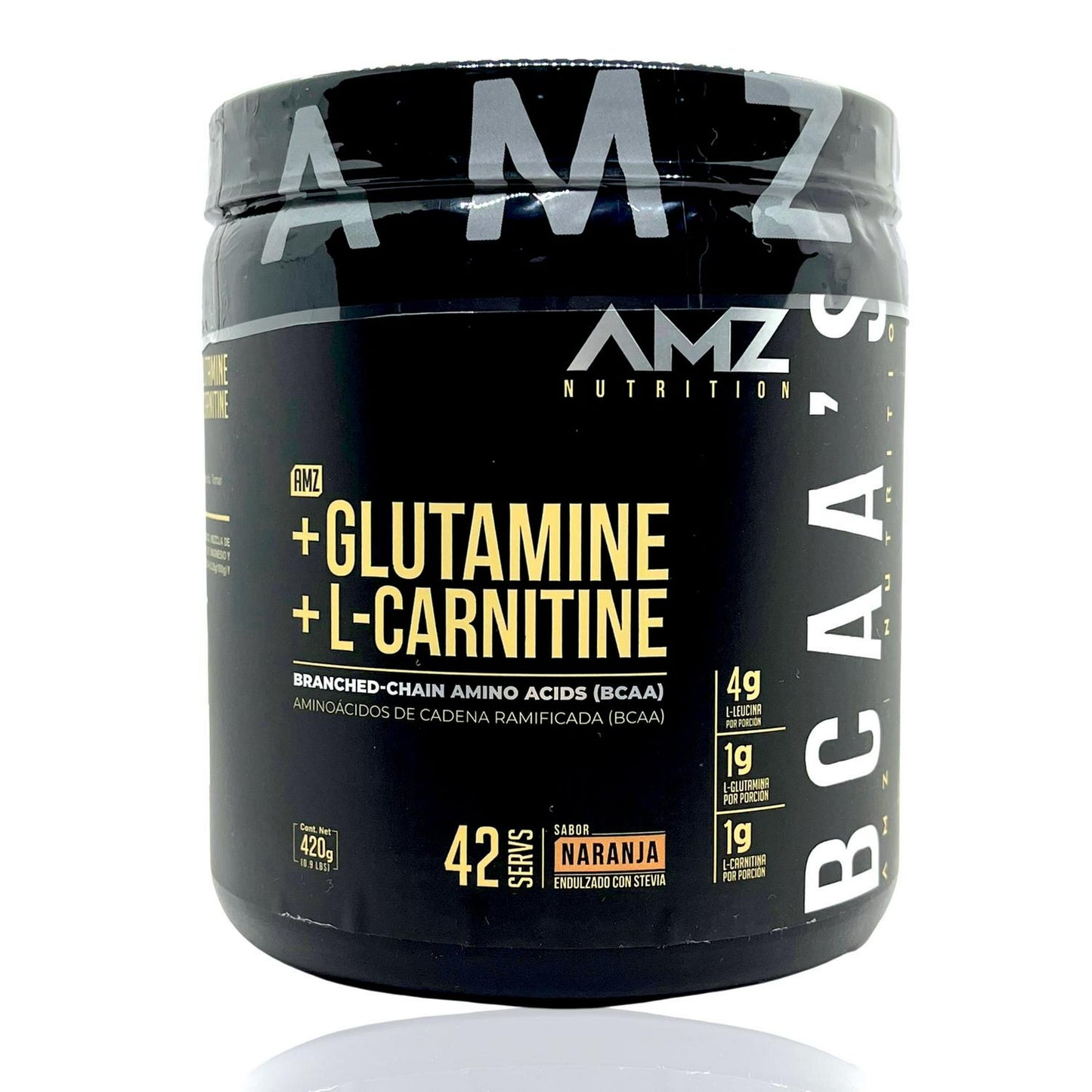 GLUTAMINE/L-CARNITINE (AMZ) POLVO Sabor Naranja Bote 420 G.