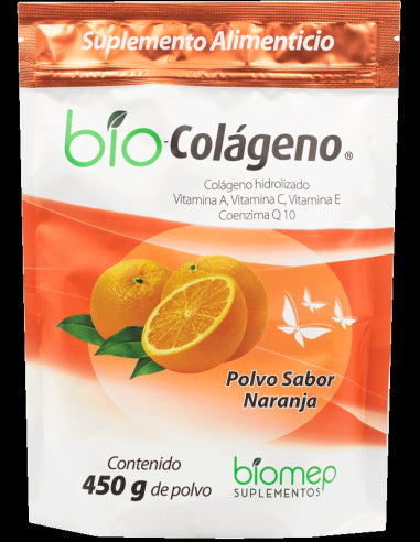 BIO-COLÁGENO POLVO Sabor Naranja BOLSA c/450 G.