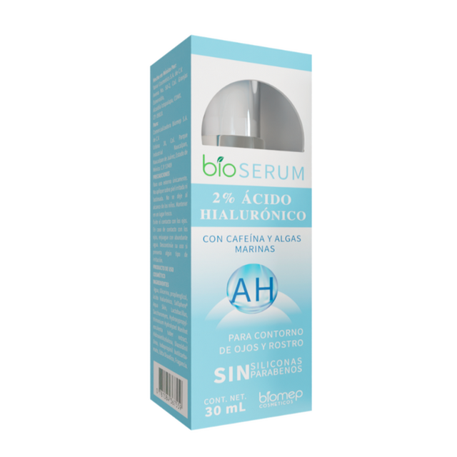 BIO SERUM c/2% ÁCIDO HIALURÓNICO SOL. Fco. c/30 ML.