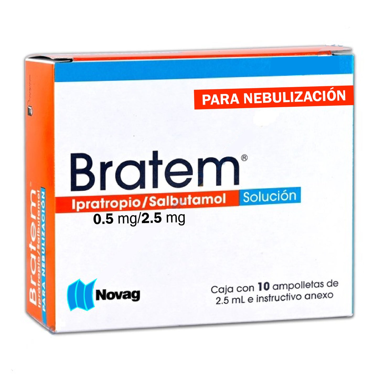 BRATEM SOL. p/Nebulización c/10 AMPTAS. 0.5-2.5 MG/2.5 ML.