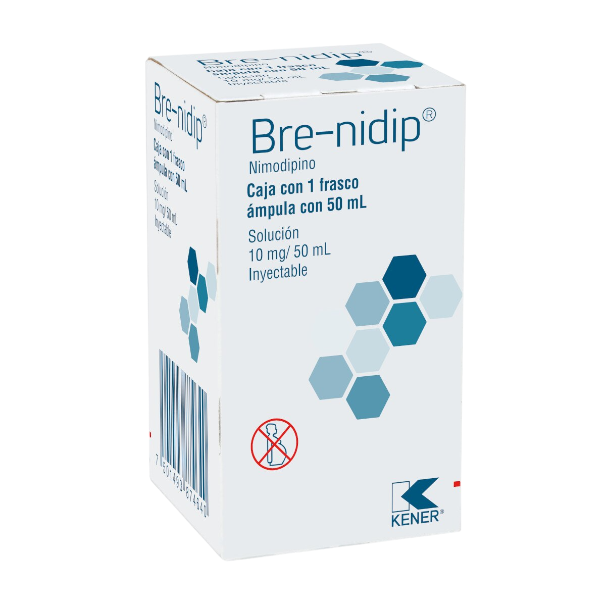 BRE-NIDIP Sol. Iny. c/1 FCO. AMP. 10 MG/50 ML.