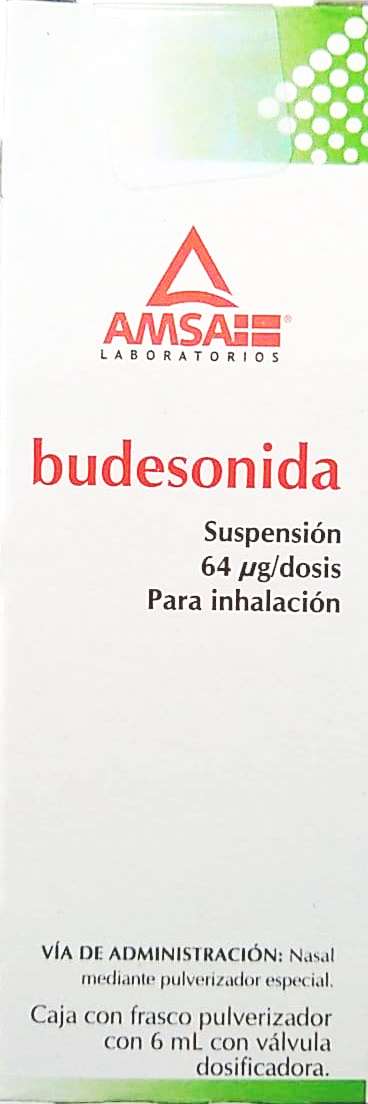 BUDESONIDA (Amsa) SUSP. NASAL p/Inhaln. Fco. 6 ML. c/120 Dosis 64 MCG.