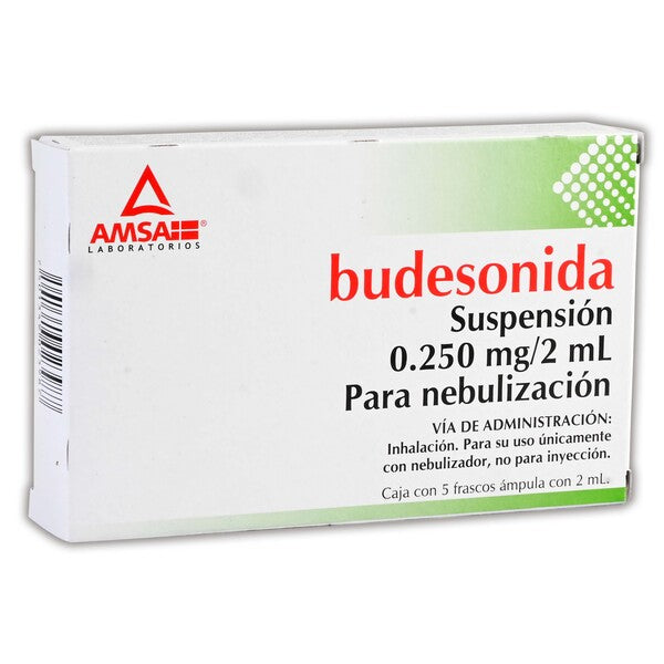 BUDESONIDA (Amsa) SUSP. p/Nebn. c/5 FCO. AMP. 0.250 MG/2 ML.