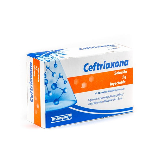 CEFTRIAXONA (Bruluagsa) I.M. Sol. Iny. c/1 FCO. AMP. 1 G/3.5 ML.