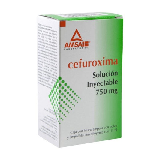 CEFUROXIMA (Amsa) Sol. Iny. IM. ó IV. c/1 FCO. AMP. 750 MG/5 ML.