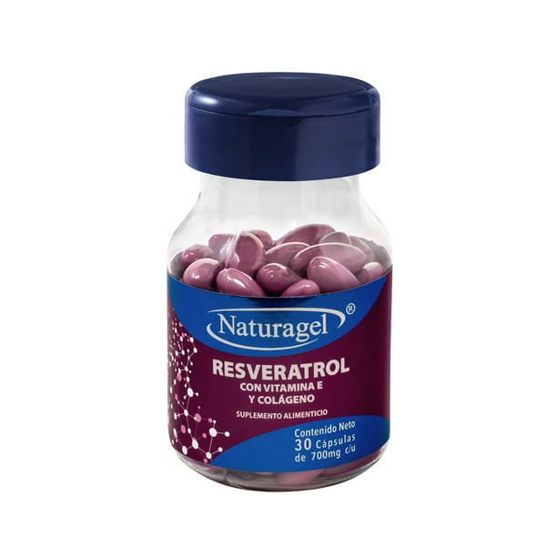 RESVERATROL/VITAMINA-E/COLÁGENO (Naturagel) c/30 CAPS. 700 MG.