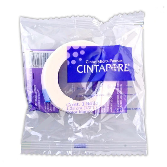 CINTAPORE Rollo Col. Blanco A: 1.25cm (1/2"); L: 5m. Bolsa c/1 Pza.