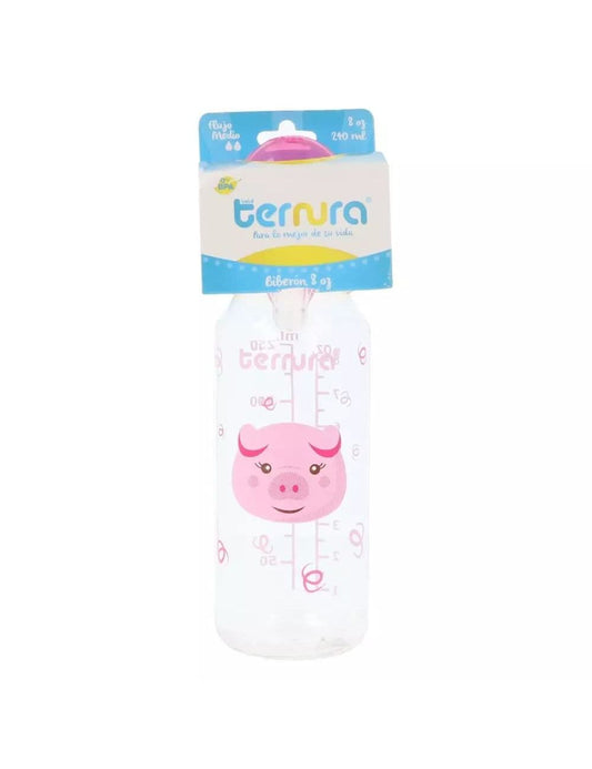 BIBERÓN "Ternura" ROSA c/MAMILA 8 OZ/240 ML.