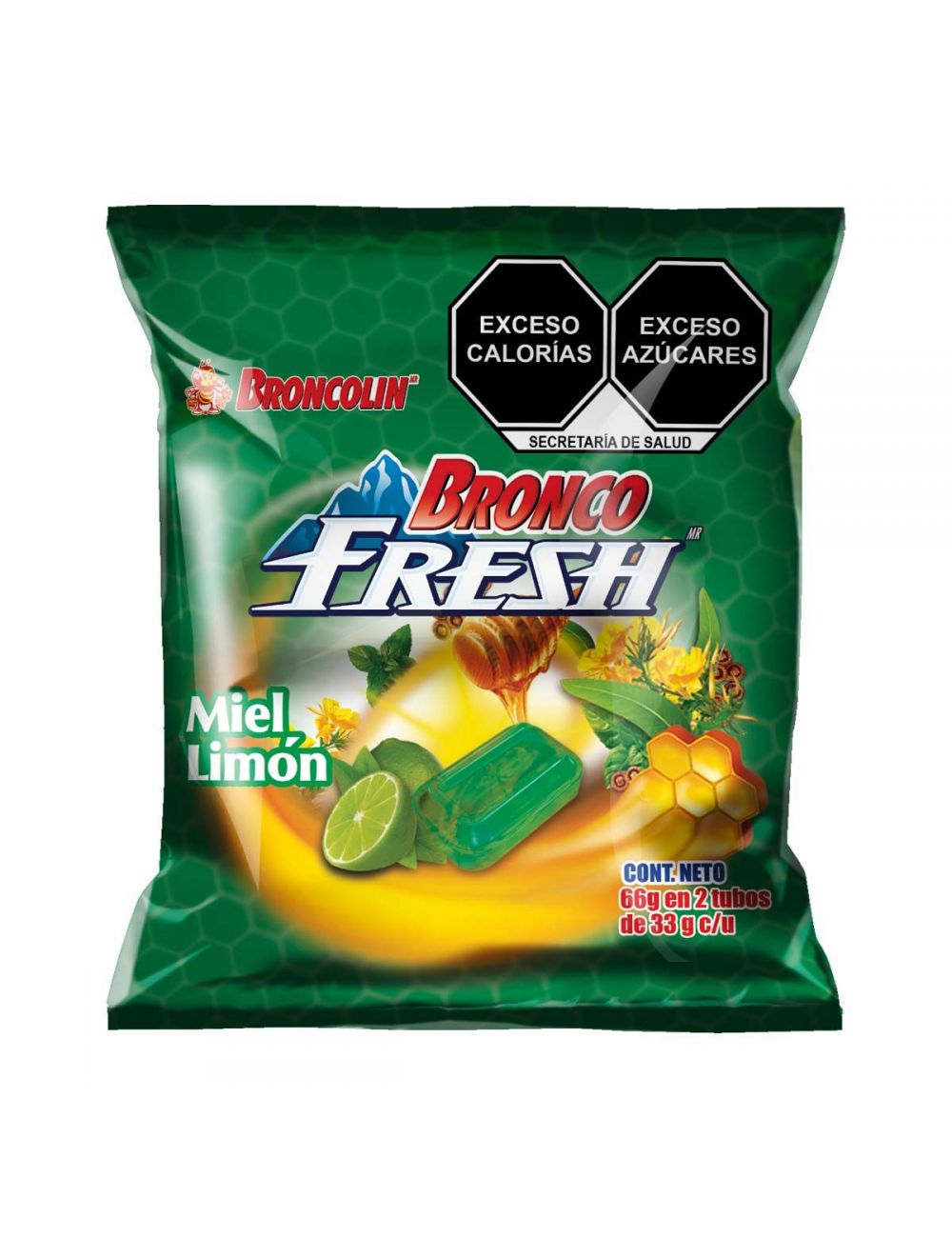 BRONCO FRESH CARAMELO Miel Limón c/2 Pzs. 66 G.