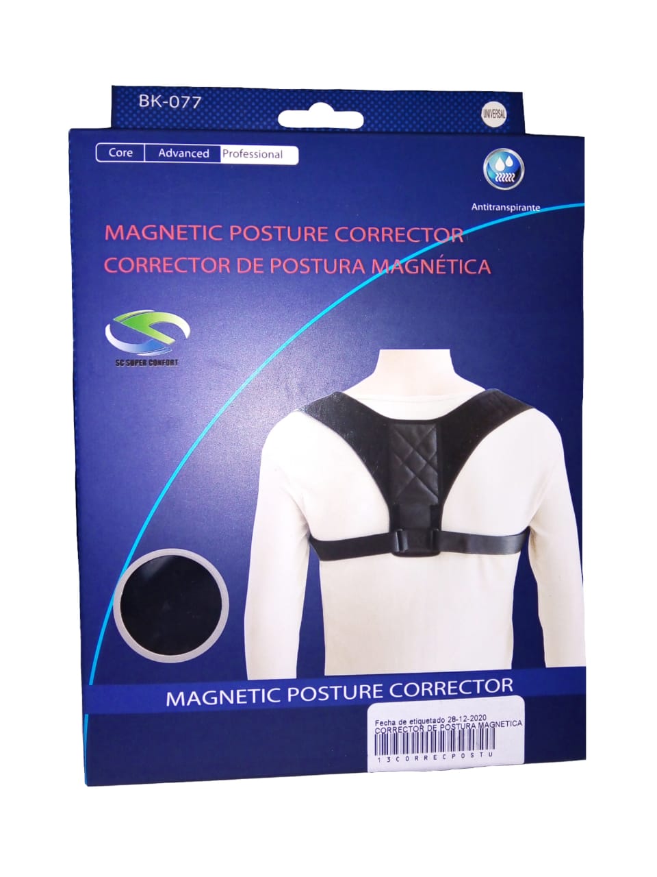 CORRECTOR DE POSTURA CON MAGNÉTICOS Talla MEDIANA (80-95cm) c/1 Pza.