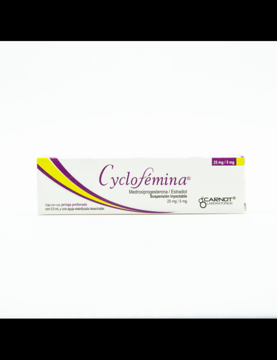 CYCLOFÉMINA Susp. Iny. c/1 JGA. PRELLENADA 25-5 MG/0.5 ML.