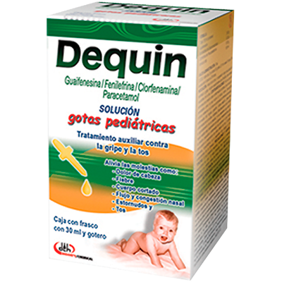 DEQUIN SOL. GOTAS Pedtcas. Fco. 30 ML. 2.0-0.10-0.02-2.5 G/100 ML.